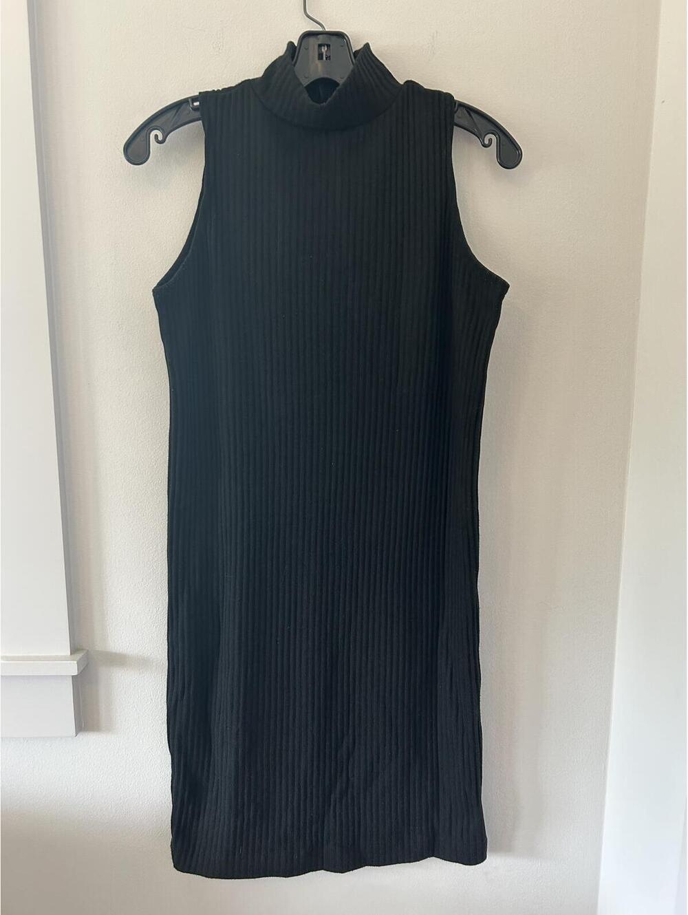 Limited Express Instant Glamour Black Mock Turtle Neck Dress Size Medium Vintage
